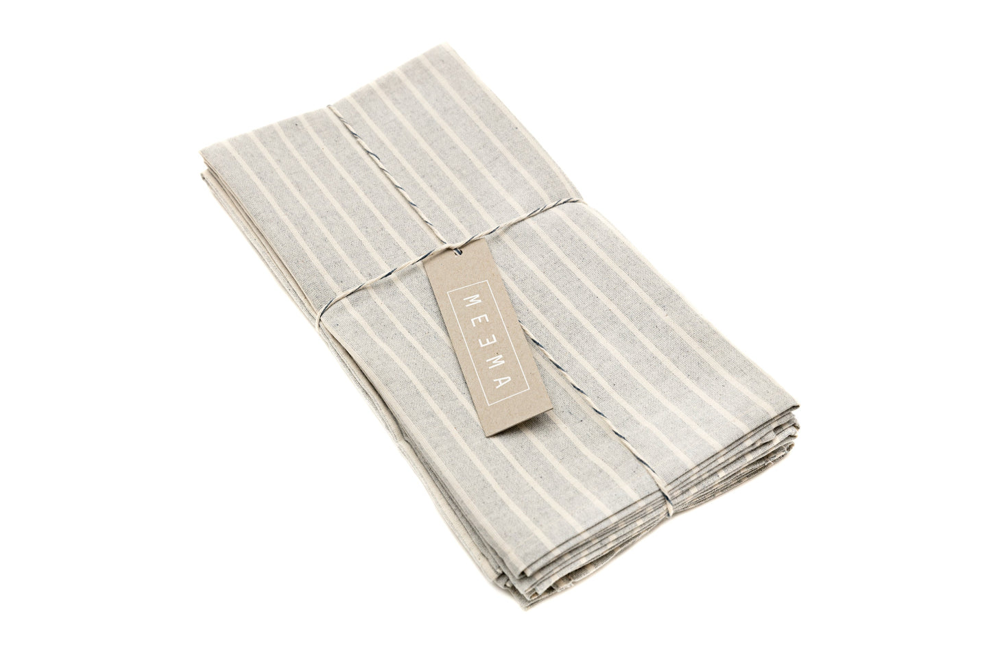 Cloth Napkins - Grey Striped and Natural Striped-2
