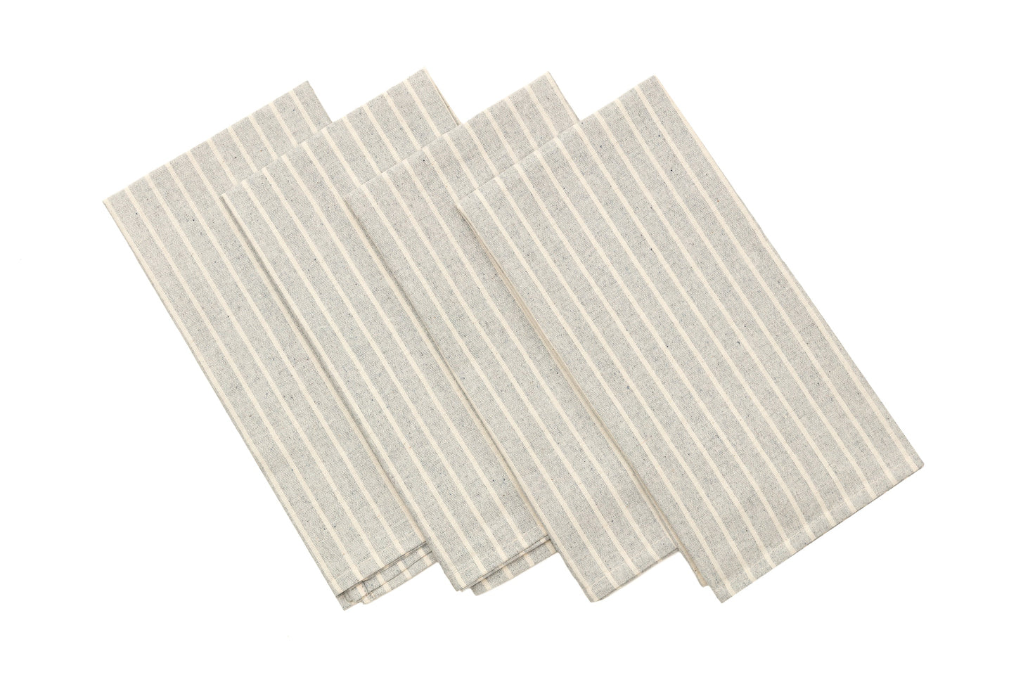 Cloth Napkins - Grey Striped and Natural Striped-3