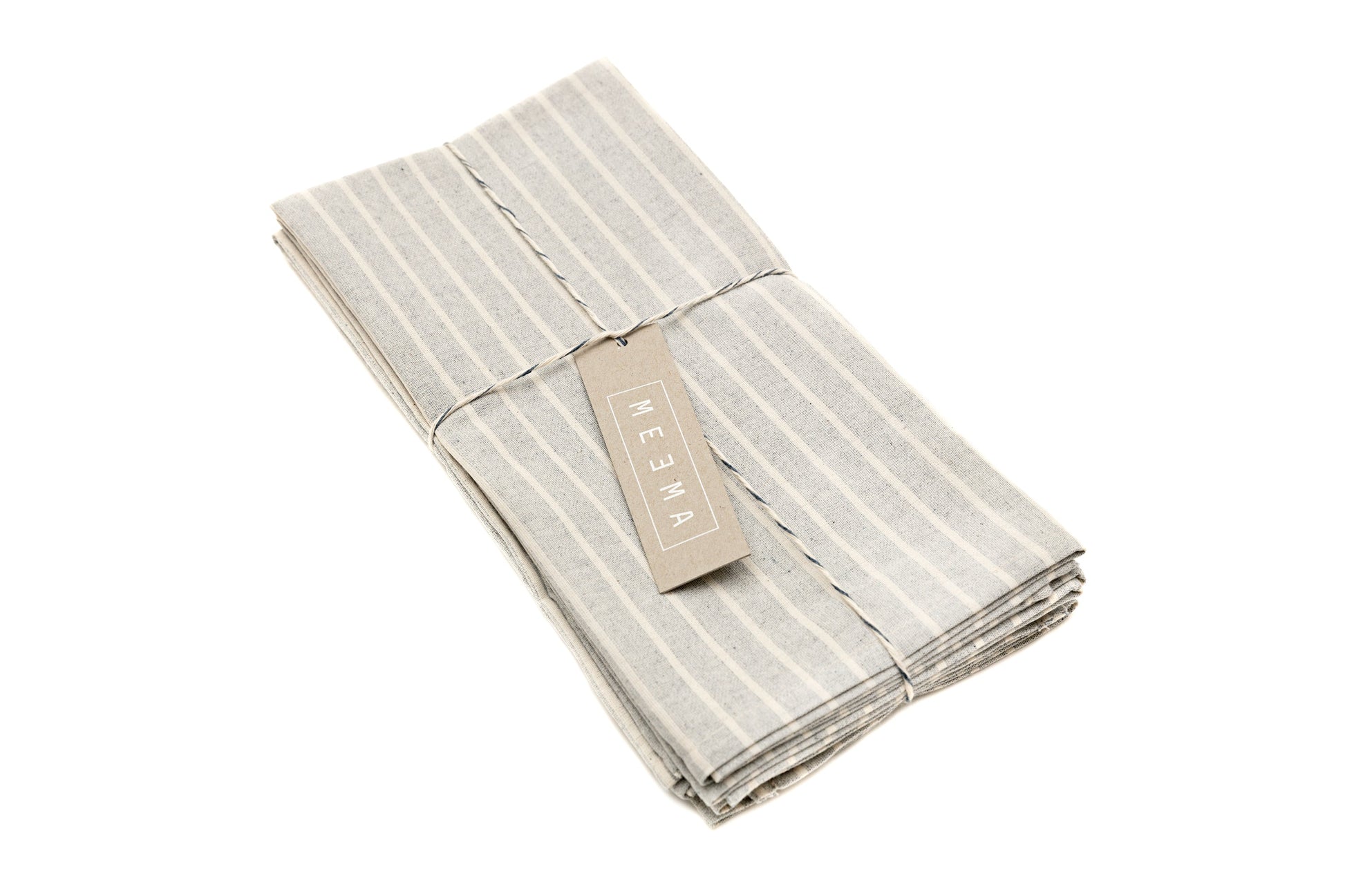 Cloth Napkins - Grey Striped and Natural Striped-2